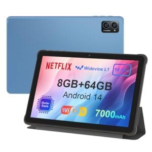 AWOW UTBook 14: Tablet Android 14 de 10 Polegadas, 8GB + 64GB + 1TB Expansível, Wi-Fi 6, Reconhecimento Facial, Widevine L1, Bateria 7000mAh