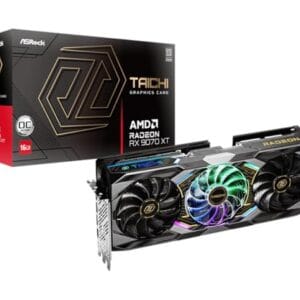 Placa de Vídeo ASRock RX 9070 XT Taichi OC – 16GB GDDR6, ARGB, Ray Tracing, Triple Fan, PCIe 4.0 – 90-GA5HZZ-00UANF