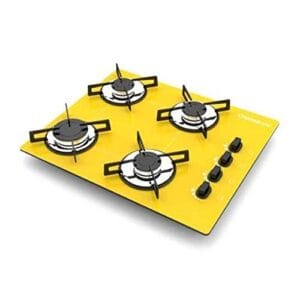 Cooktop 4 bocas Chamalux ultra chama amarelo Bivolt Trempe de Chapa
