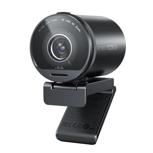 Webcam EMEET SmartCam S800 4K para streaming ao vivo e reuniões online, sensor Sony de 1/2”, suporta HDR, autofoco duplo PDAF e ToF, 1080p a 60 FPS, 2 microfones com cancelamento de ruído, FOV 40°-73°