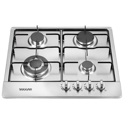SUGGAR COOKTOP A GÁS 4 BOCAS MESA EM AÇO INOX TRIPLA CHAMA LATERAL BIVOLT FG4134IX