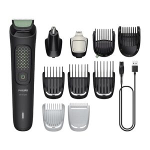 Philips Multigroom Aparador de Pelos 13 em 1 - Barbeador elétrico e Aparador para Rosto, Cabeça e Corpo, Lâminas Autoafiáveis e Amigáveis à Pele, 13 Configurações de Comprimento, Modelo MG3941/15