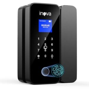 Fechadura Eletronica Bluetooth, Três em um Fechadura Inteligente com Senha, sem Perfuração, Cartão IC e Impressão Digital para Casa/Hotel/EscritórioA/Maioria Das Portas