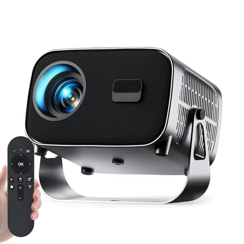 Abacafly Projetor Portatil, Full HD Mini Projetor 4k, Foco Automático Magic Cube, Proteção Ocular Giratória de 360°