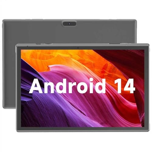 Tablet de 10 polegadas, Android, 14 tablets, computador tablet de 10 polegadas, 6 GB de RAM, 32 GB de ROM, expansão de 1 TB, câmeras duplas de 2 MP + 8 MP, WiFi-6 Bluetooth, 1280 x 800 IPS 10.1