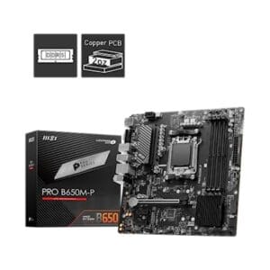 Placa Mãe MSI Pro B650M-P, AMD, AM5, M-ATX, DDR5, M.2, HDMI, Displayport, VGA