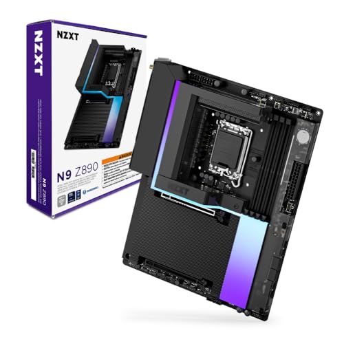 NZXT N9 Z890 - Placa mãe Intel ATX Gaming Wi-Fi 7 com cobertura completa e RGB - Preto