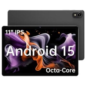ApoloMedia Tablet de 11 polegadas, Android 15 2025 com processador Octa-core, 8 GB + 128 GB, expansão de 1 TB, bateria de 7000 mAh, tablet grande HD IPS, WiFi 6 e BT5.0, suporte GMS (capa não incluída