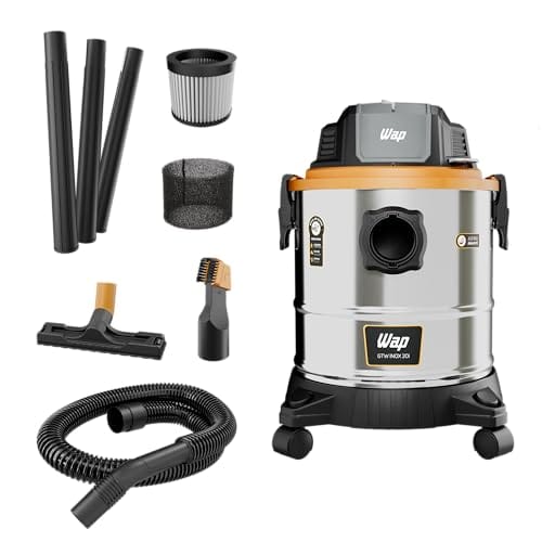 WAP Aspirador de Pó e Água GTW INOX 20i, Compacto, 20 Litros, com Soprador e Filtro Lavável, 170mbar 1900W 127V