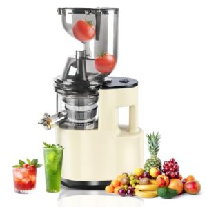 Espremedor de Laranja, Espremedor de Laranja 110V, 150W, Centrifuga de Frutas, Centrifuga de Alimentos, Maquina de Suco,Espremedor de Suco, 400-600ML, Branco