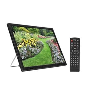 GOWENIC Monitor LCD de TV portátil de 16 polegadas, sintonizador digital embutido ATSC, TV digital ATSC televisão digital de alta sensibilidade para carro, barco e uso doméstico