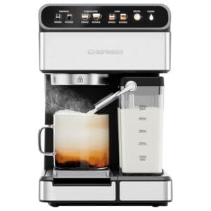 Chefman CaféMaster Pro - Máquina de café expresso para preparar uma ou duas tomas, máquina de café com espuma de leite integrada para cappuccino e leite, depósito de água removível XL de 1,8 litros,