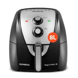 Fritadeira Sem Óleo Air Fryer 8L, Mondial, Preto/Inox, 1900W, 110V - AFN-80-BI