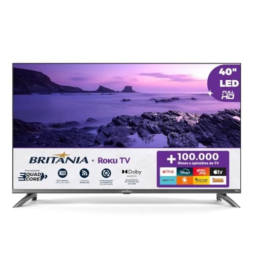 Smart TV 40” Britânia Roku TV LED Dolby Audio BTV40M9GR2CGB