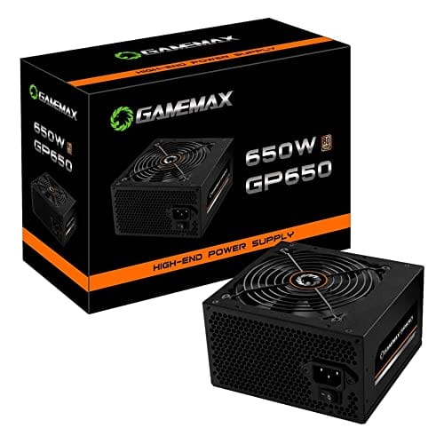GAMEMAX Fonte Gamer GP650 80 Plus Bronze PFC Ativo Preta 650W, PRETO