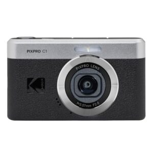 KODAK Câmera digital com zoom PIXPRO C1 – 13 MP compacta aponte e fotografe com tela flip LCD de inclinação de 2,8 polegadas 180°, design retrô vintage com zoom 4X e vídeo Full HD 1080p para viagens