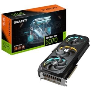 Placa de Vídeo Gigabyte GeForce RTX 5070 Gaming OC 12GB GDDR7 – Ray Tracing, DLSS 3, Resfriamento WINDFORCE, GV-N5070GAMING OC-12GD
