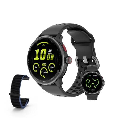 Bettdow SmartWatch GPS, Relogio Smartwatch Masculino e Feminino, 1,43 polegadas HD AMOLED, chamada Bluetooth, Esportivos relógio com voz por IA, Compatível com Android iOS, 2 Pulseiras (preto)