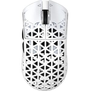 ATTACK SHARK R5 Ultra Mouse gamer sem fio HyperSpeed de fibra de carbono,ultraleve,39 g,com fita adesiva,2,4 G/BT/USB-C,sensor PixArt PAW3950MAX,taxa de polling sem fio de 8 kHz,42KDPI,Win/Mac(Branco)