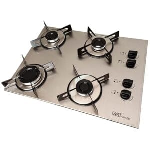 Fogão cooktop inox 4 bocas a gás acendimento automático