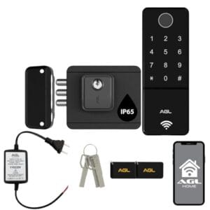 Fechadura Eletrônica Wi-Fi AGL Ultra Touch com Biometria Senha Tag App Bluetooth para Portão Externo