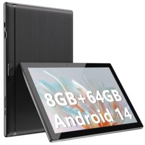 ATOZEE Tablet de 10 polegadas, tablets Android 14 8 GB de RAM, 64 GB de ROM, 1024 GB, tablet expansível de 2 MP, câmera de 8 MP, Bluetooth, WiFi-6, tablet de 10,1 polegadas, IPS tela HD de 10