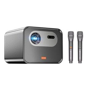 Projetor BYINTEK R90 Max full HD Suporta 4K 3D 1080P, Focagem Automática TOF, 2200 ANSI, 20W*2, Projector de Microfone, Adequado para Home Theater/KTV/negócios/jogos/Powerpoint