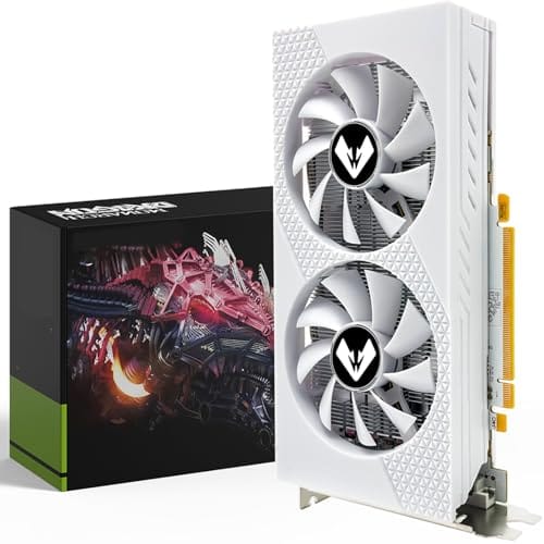 MOUGOL Placa de Vídeo AMD Radeon RX580 8GB 2048SP GDDR5 256 bits, placa de vídeo para jogos de PC com porta de exibição HDMI DVI PCI Express x 16 3.0 GPU com ventiladores duplos (Branco)