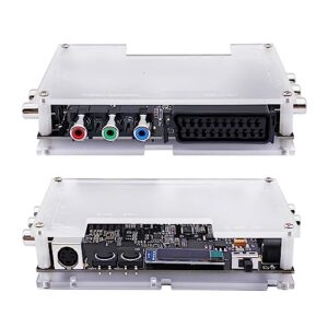 AV/SV to Component/Scart Converter - Supports Line Double and Smoothing Functions, Video Game Adapter with No Lag, for PS2/NGC/N64/Dreamcast/Saturn/MD/SFC and More (White)