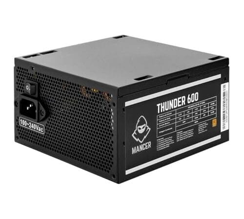 Fonte Mancer Thunder 600W | 80 Plus Bronze | ATX | Não modular | Preto | MCR-THR600-BL01