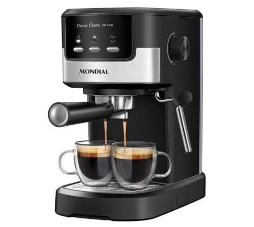 Cafeteira Espresso Dolce Crema 20 Bar, Mondial, Preto/Inox, 1200W, 110V - C-20-EC