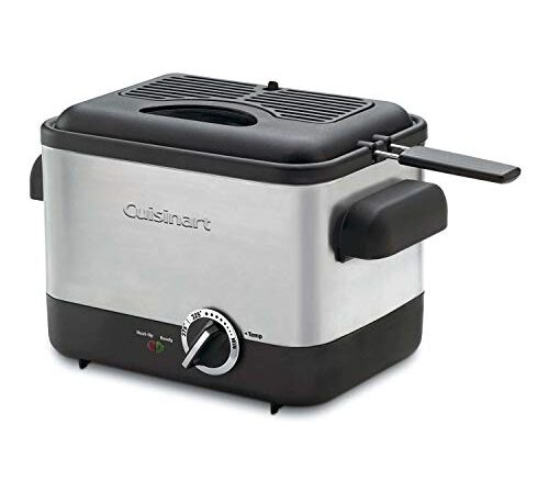 Cuisinart CDF-100 Fritadeira compacta de 1,1 litro, aço inoxidável escovado - prata