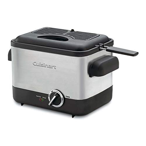 Cuisinart CDF-100 Fritadeira compacta de 1,1 litro, aço inoxidável escovado - prata