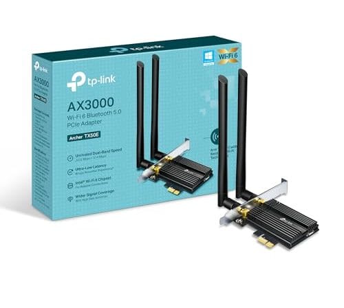 Cartão WiFi TP-Link 6 AX3000 PCIe para PC com dissipador de calor| Bluetooth 5.0 | Adaptador sem fio de banda dupla 802.11AX com MU-MIMO, latência ultraleve | Suporta Windows 10