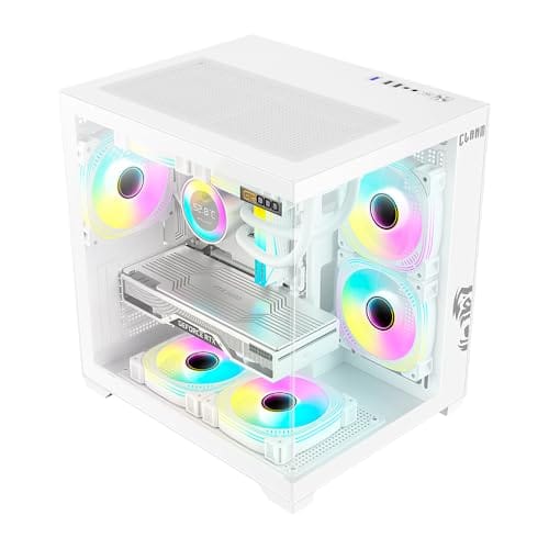 GABINETE BRANCO GAMER GRODD SNOW - CLANM
