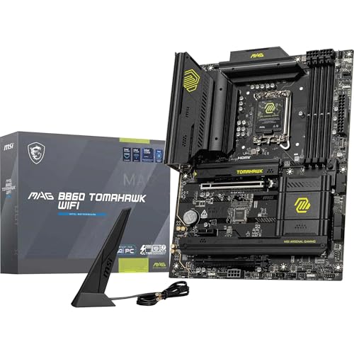Placa-mãe MAG B860 Tomahawk WiFi, ATX - Suporta processadores Intel Core Ultra (Série 2), LGA 1851 - DDR5 Memory Boost 9200+ MT/s OC, 1 x PCIe 5.0 x16, 1 x M.2 Gen5, LAN 5G, Wi-Fi 7
