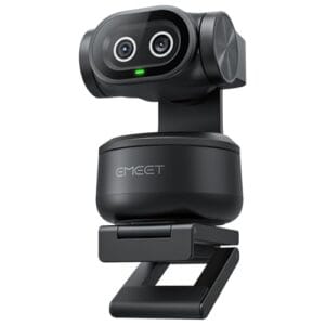 EMEET PIXY Dual-Camera AI-Powered PTZ Camera 4K, AI Tracking, PDAF&AI Autofocus 0.2s, 1/2.55'' Sensor, 3 Mics, Presets, Gesture Control, 4K Webcam for Streaming and OBS/Twitch/Switch 2 Compatible
