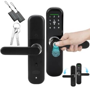 Fechadura ElectróNica Inteligente Da Porta, 4 Maneiras De Abrir A Porta, Abertura De ImpressãO Digital, Abertura De CartãO Ic, Abertura De Senha, Abertura De Chave, Adequado Para A Maioria Das Portas