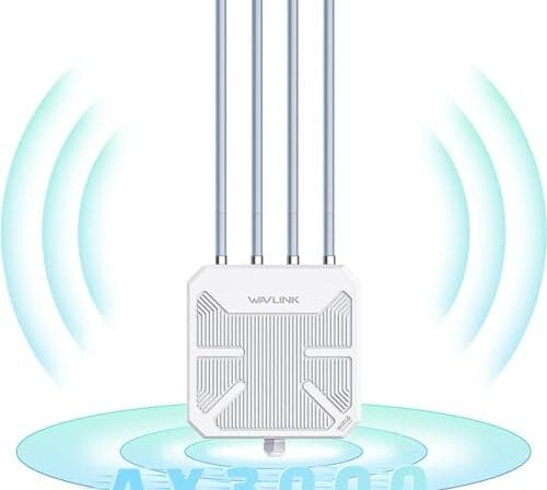 Antena Wi-Fi 6 de Uso Externo de Alta Potência 3000 Mbps IP67 Branco
