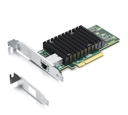 Placa de rede NIC PCI-E de 10 Gb, porta RJ45 de cobre única, com controlador Intel X540-BT1, adaptador de LAN Ethernet PCI Express compatível com Windows Server/Windows/Linux/ESX, compare com Intel X540-T1
