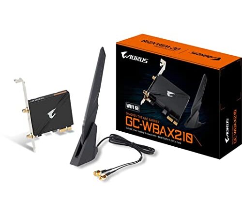 GIGABYTE WiFi 6E GC-WBAX210 (2x2 802.11ax/Tri-Band WiFi/Bluetooth 5.2/Placa de Expansão PCIe)