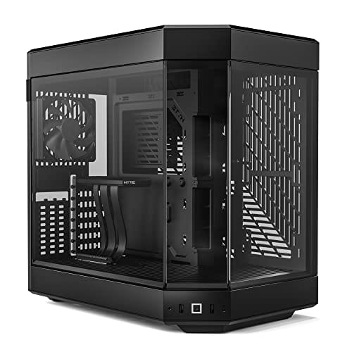 HYTE Y60 Moderna Estética Dupla Câmara Panorâmica Vidro Temperado Torre Média ATX Estojo de Computador Gaming com Cabo Riser PCIE 4.0 Incluído, Preto (CS-HYTE-Y60-B)