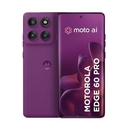 Smartphone Motorola Edge 60 PRO 5G - 256GB 24GB (12GB RAM+12GB Ram Boost) Tela Quad-Curve moto AI 50MP Sony Camera ultrarresistencia militar IP68 + IP69 - Violeta