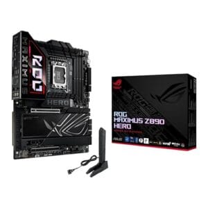ASUS Placa mãe Intel ROG Maximus Z890 Hero ATX, 22+1+2+2 estágios de energia, slots DDR5, PCIe 5.0 com suporte total para GPUs de próxima geração, seis slots M.2, WiFi 7, overclocking AI