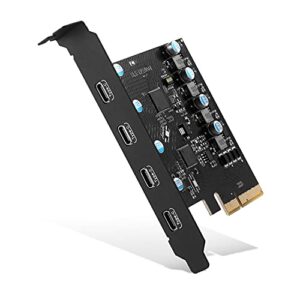 Placa PCIe Gen3 x2 USB 3.2/3.1 ASM3142- PCI Express para 4 portas tipo C HUB adaptador controlador de cartão de expansão interna PCI Express cartão Desktop PC suporta várias entradas