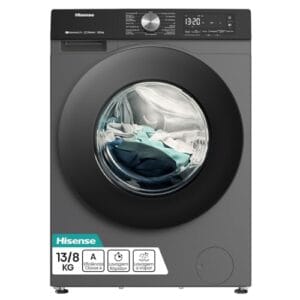 Hisense Lava e Seca, 13kg Lavagem/8kg Secagem, Wi-Fi, Steam, 13 Programas, Motor Inverter, Painel Touch, Titanium WD3S13-127V