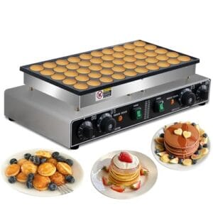 AEYDJXMER 50Pcs Mini Dutch Pancake Baker, Máquina De Fazer Panquecas Comerciais De 110 V 1900 W, Máquina De Fazer Panquecas Antiaderente Elétrica De 1,8 Polegadas, Máquina De Fazer Muffins Comerciai