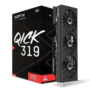 XFX Speedster QICK319 RX 7700 XT Placa gráfica preta para jogos 12GB GDDR6 HDMI 3xDP, AMD RDNA 3 RX-77TQICKB9