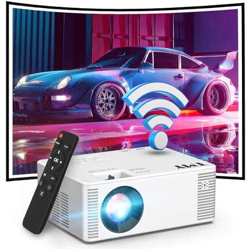 TMY Mini projetor WiFi 8500 lúmens, 1080p FHD compatível com projetor portátil de filmes ao ar livre sincroniza a tela para smartphone, compatível com iOS/Android/PC/TV Stick, HDMI
