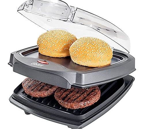 Grill Elétrico Oster Burguer 2 em 1 com Estufa, 110V, 1200W, OGRL500